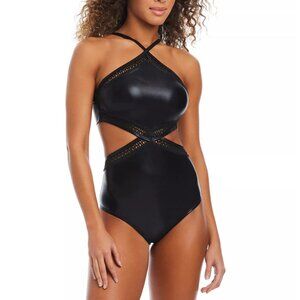 Bar III Midnight Boho Sexy Cutout One-Piece Swimsuit